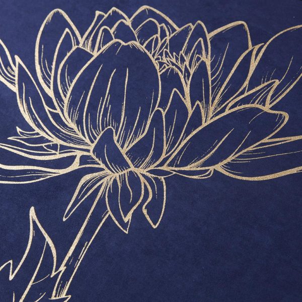 Velvet Lotus Framed Velour Canvas with Gold Foil - Image 3