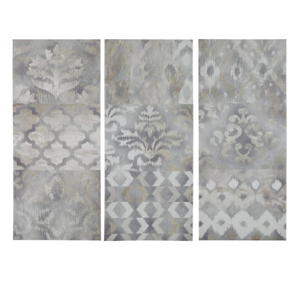 Watercolor Ikat Taupe Gel Coat Canvas 3 Piece Set - Image 2