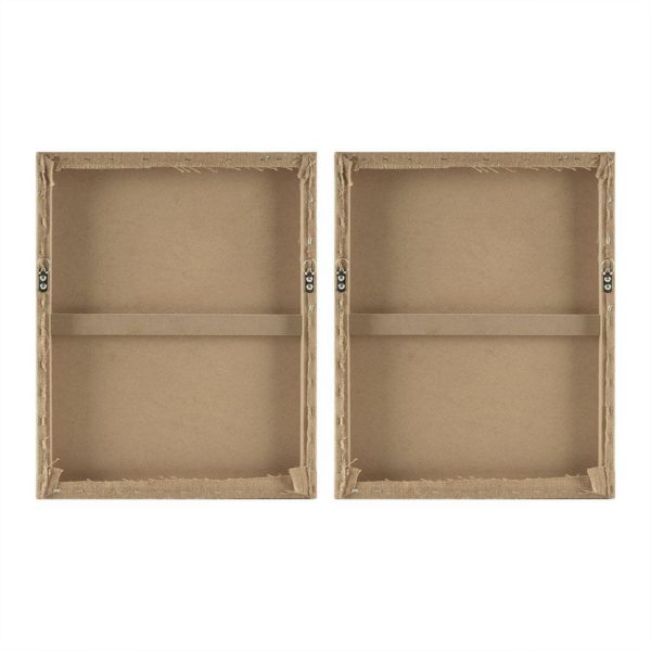 White & Red Printed Burlap Canvas 2PC Set - Image 5