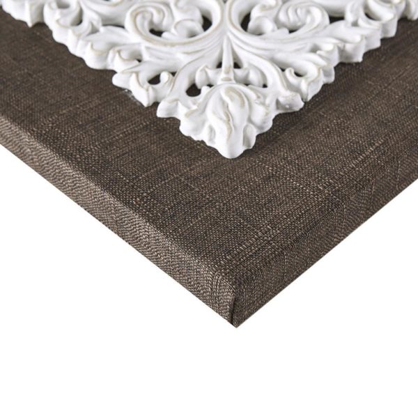 White Mandala Trinity 3D Embellished Linen Canvas 3 Piece Wall Art - Image 6