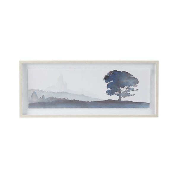 Serene Silhouette Glass Framed Scenery Graphic with Single Floating Mat - Image 2