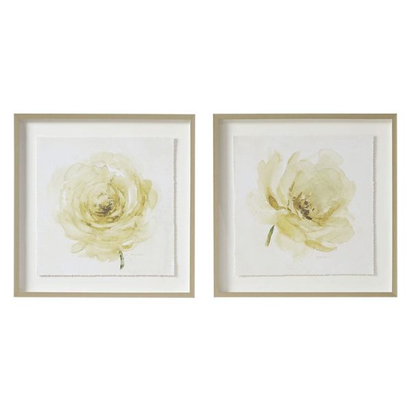 Ivory Ladies Rose Glass Framed Rose Graphic Single Floating Mat 2 Piece Set - Image 2