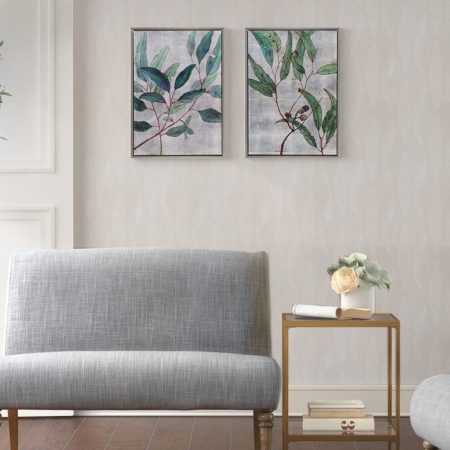 Eucalyptus Simplicity Framed Canvas 2 Piece Set