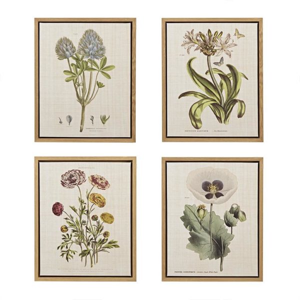 Herbal Botany Framed Linen Canvas 4 Piece Set - Image 3