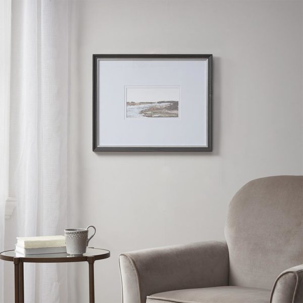Along The Water Framed Glass Wall Art Double Mat