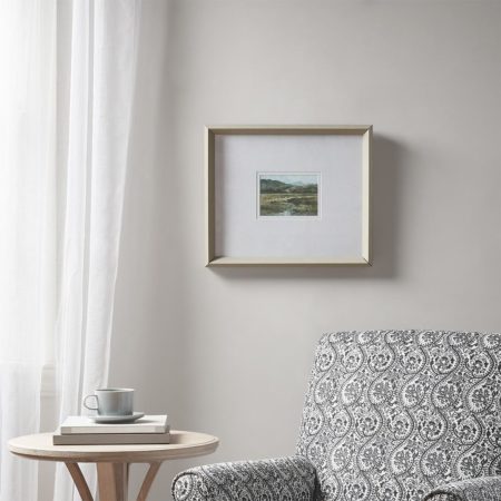 Impasto Landscape Framed Glass Wall Art Double Mat