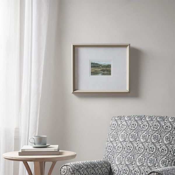 Impasto Landscape Framed Glass Wall Art Double Mat