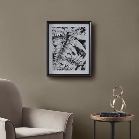 Ostrich Fern II Framed Glass Wall Art Single Mat