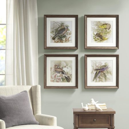 Pretty Bird Double Mat Framed Graphic 4 Piece Set