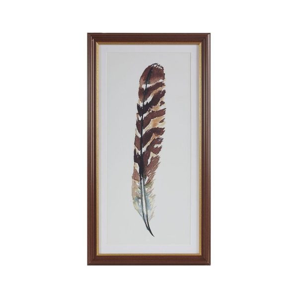 Wind Feather I Framed Glass Wall Art Single Mat - Image 2