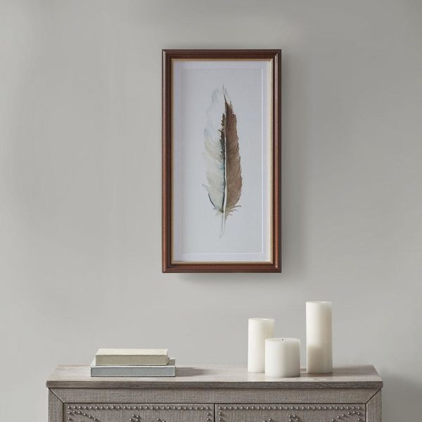 Wind Feather II Framed Glass Wall Art Single Mat