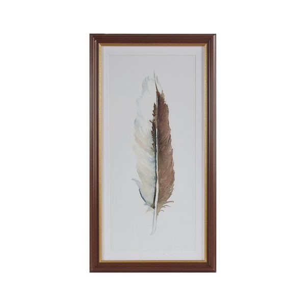 Wind Feather II Framed Glass Wall Art Single Mat - Image 2