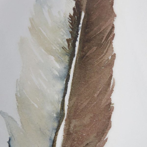 Wind Feather II Framed Glass Wall Art Single Mat - Image 3
