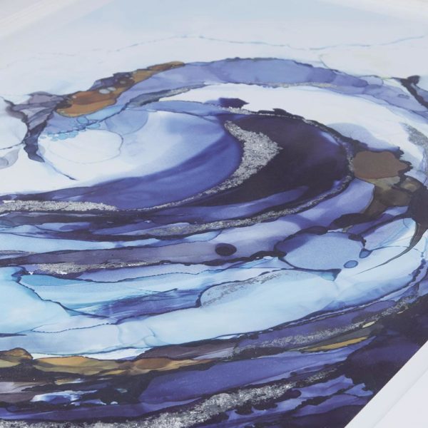 Wave Curl Framed Graphic with Silver Foil and Silver Frame - Image 3