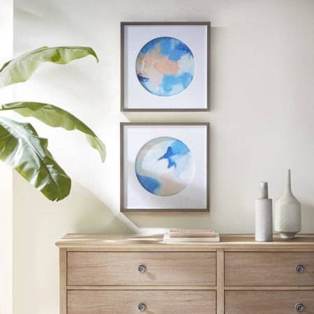 Abstract Groove Framed and Matted Wall Art 2 Piece Set