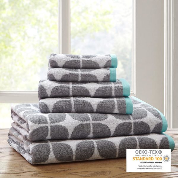 Lita 6 Piece Cotton Jacquard Towel Set - Image 2