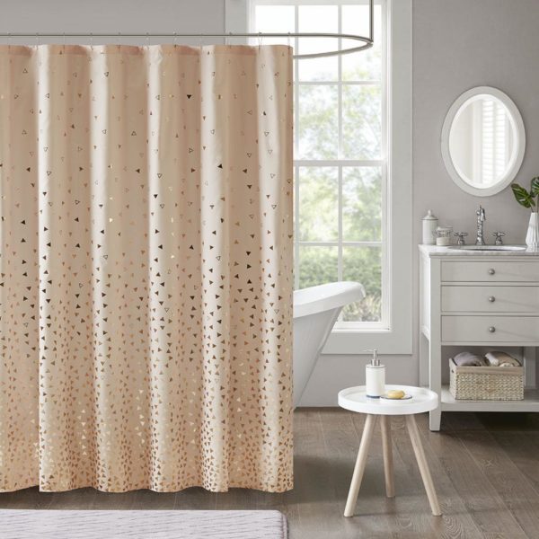 Zoey Metallic Printed Shower Curtain - Image 2