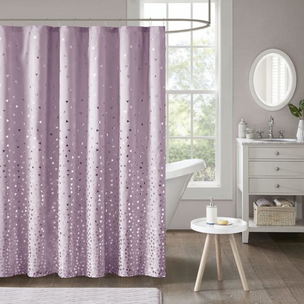 Zoey Metallic Printed Shower Curtain - Image 3
