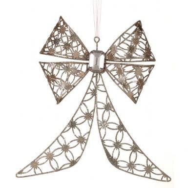 MTX65485 12" METAL GLITTER BOW W (10374)