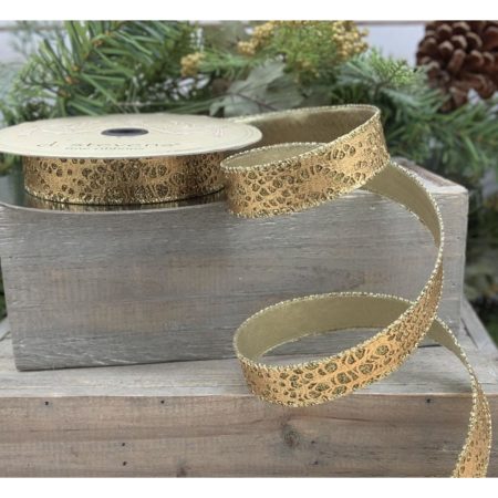 09-2793 RIBBON 10 YDS ANIMAL GLITTER GOLD (10402)
