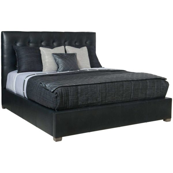 Avery Leather Button-Tufted Bed (54-1/2" H)  - Image 2