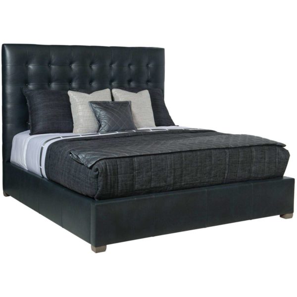 Avery Leather Button-Tufted Bed (66" H)  - Image 2