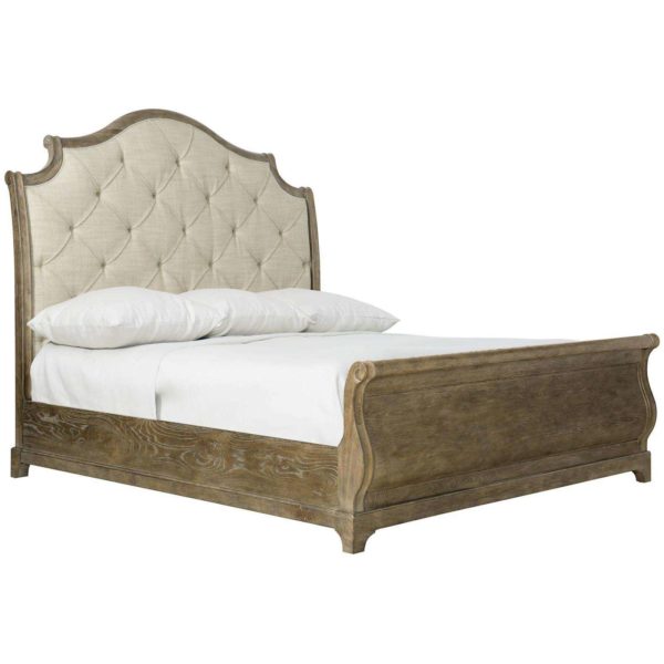 Rustic Patina Upholstered Sleigh Bed  - Image 2