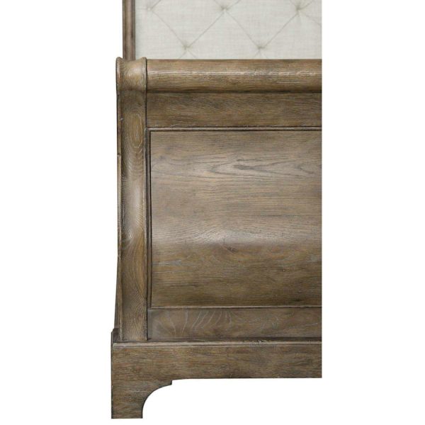 Rustic Patina Upholstered Sleigh Bed  - Image 5
