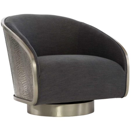 Miles Leather Swivel Chair 