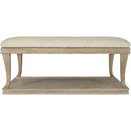 Rustic Patina Upholstered Cocktail Table 