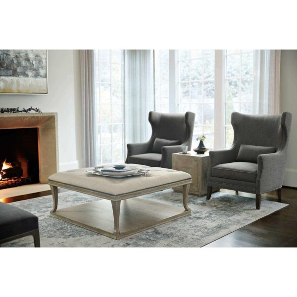 Rustic Patina Upholstered Cocktail Table  - Image 6