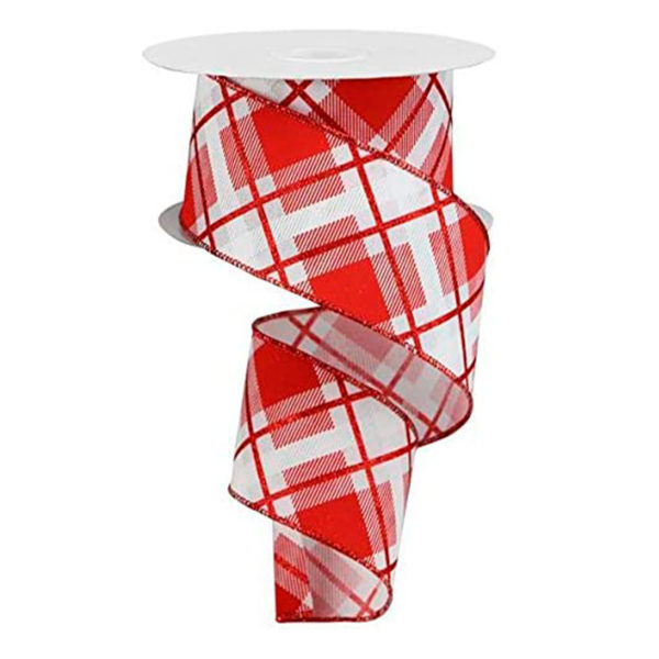 05-0304 RIBBON 5 YDS PLAID GLITTER STRIPE(10390)