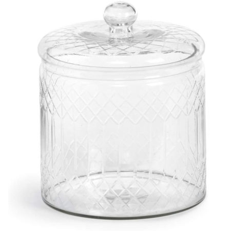 ECL10621 CARRAWAY ETCHED GLASS CANISTER (11200)