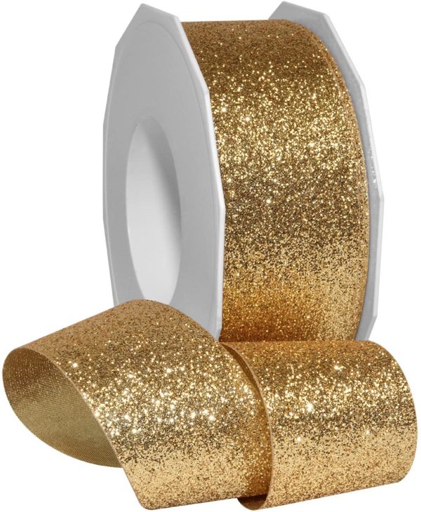 05-0161 RIBBON 2.25" X 5 YDS METALLIC DUPION CLEAR CRYSTAL(11319)