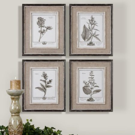 32510 GRAY FLORAL ART A/B/C/D GRAY TONED FLORAL ART (4203)
