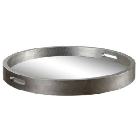 19997 ROUND TRAY BECHET SILVER (3576)