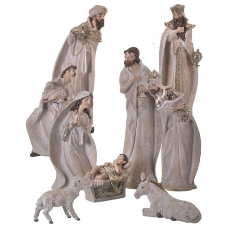 MTX60977 7-18" WHITEWASH NATIVITY W/GO (11082)