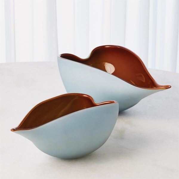 882933 BOWL LG FROSTED BLUE BOWL W/AMBER (10947) - Image 3