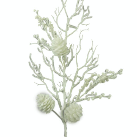 MTX65711-WHT TWIG SPRAY 31" FLOCKED SNOWBERRY (11270)
