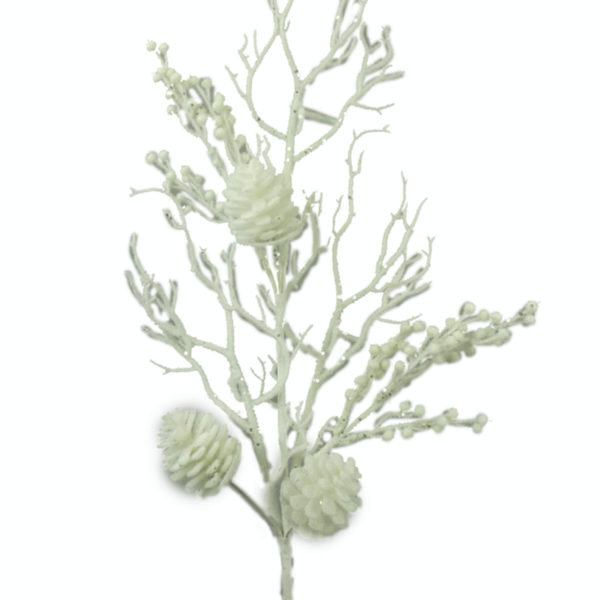 MTX65711-WHT TWIG SPRAY 31" FLOCKED SNOWBERRY (11270)