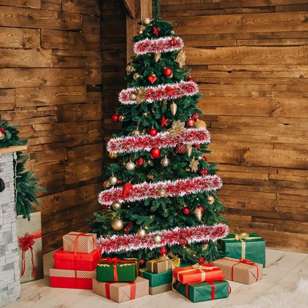 28-1370 RIBBON TINSEL GARLAND RED (11452) - Image 2