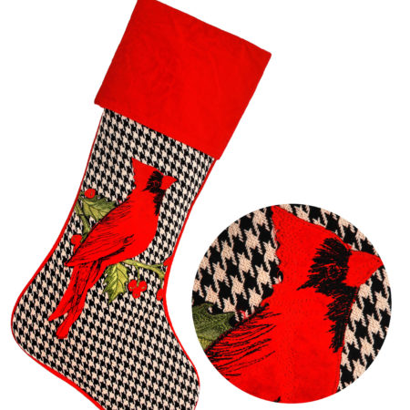 MTX65094-WRBK STOCKING 25" EMBROID CARDINAL HOUNDS (11269)