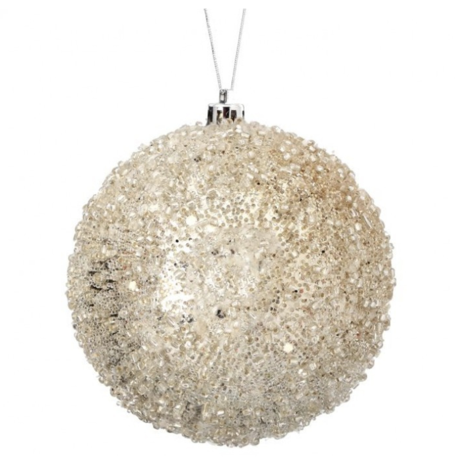 MTX62936 8" ICED METALLIC BALL ORNAMENT (11072)