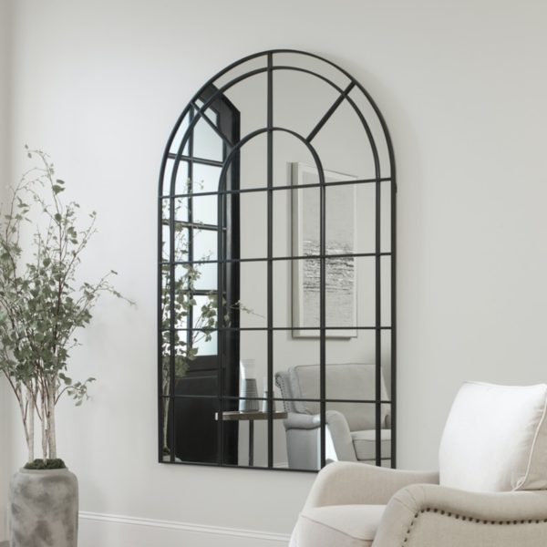 09698 MIRROR GRANTOLA BLACK ARCH MIRROR (10869) - Image 2
