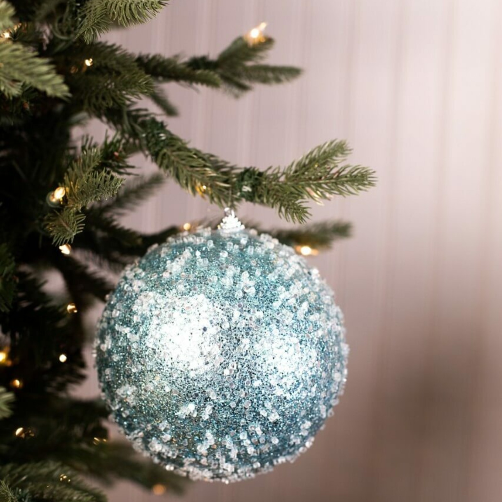 MTX47485 6" FROSTED NATURAL BALL ORNAMENT (11050)