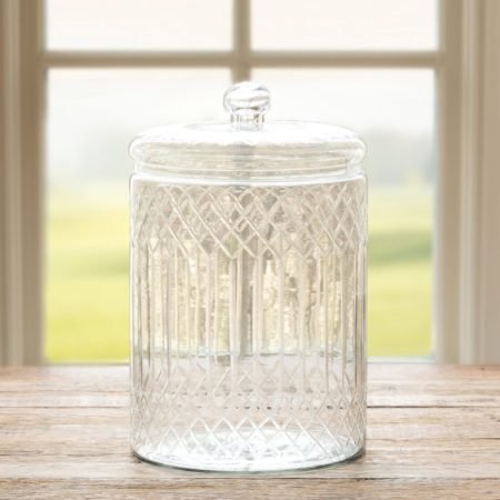 ECL10620 CANISTER	CARRAWAY ETCHED GLASS LARGE (11201)