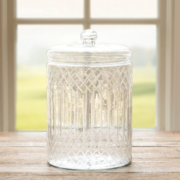 ECL10620 CANISTER	CARRAWAY ETCHED GLASS LARGE (11201)