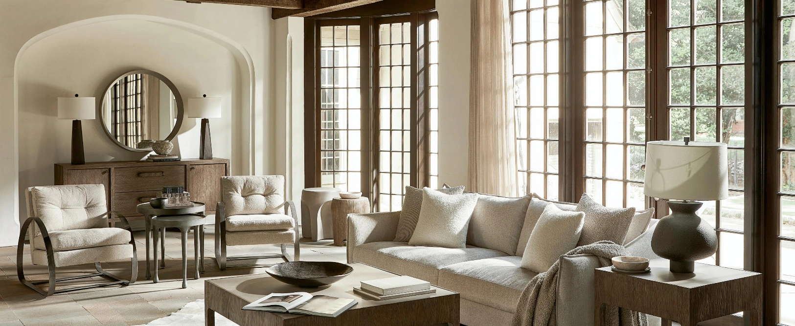 Wide angle living room interior